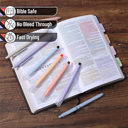 Mr. Pen- Bible Highlighters and Pens No Bleed, 8 Pack, Pastel, Gel Highlighters, Bible Pens No Bleed Through, Bible Highlighters No Bleed, Bible Mr. Pen