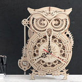 ROKR 3D Wooden Puzzles for Adults Mechanical Clock Kits-Owl Clock, DIY Clock Model Building Kits Educational Brain Teaser Puzzles, DIY ROKR