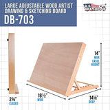 U.S. Art Supply Large 18-1/2" Wide x 14-1/8" (A3) Tall Artist Adjustable Wood Drawing Board Bundle with 2 Packs, 9" x 12" Premium Extra Heavy-Weight U.S. Art Supply