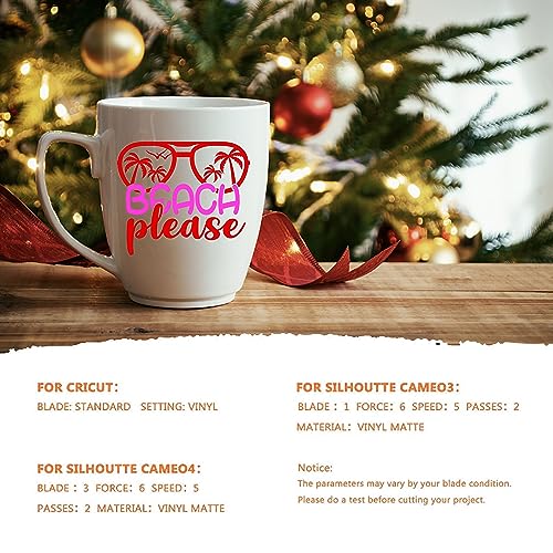 HTVRONT Permanent Vinyl for Cricut Machine - 14 Pack Glossy Adhesive Vinyl, 12" X 12" Permanent Vinyl Bundle for Craft Projects, Permanent Adhesive HTVRONT