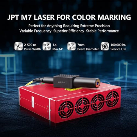 ComMarker B4 60W JPT Mopa Fiber Laser Engraving Machine,Support Lightburn Laser Engraver with 2Lens and L Protective shield,2in1 Desktop Handheld ComMarker