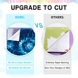 Tintnut Tie Dye Permanent Vinyl - 12 Sheets 12"x10", Seamless Colorful Adhesive Vinyl, Swirl Pattern Self Sticker Waterproof Vinyl Compatible with Tintnut