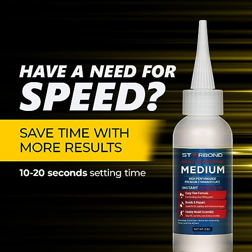 Starbond 2 oz. Medium CA Glue (Premium Cyanoacrylate Super Glue) for Quick Glue-ups, Woodworking, Woodturning, Hobby Models Starbond