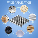 HQMaster CNC Router Bits 1/8" Shank CNC Bit End Mill Flat Nose Carbide Endmill Two Flute Spiral Upcut Milling Cutter Tool Set for Wood PVC MDF HQMaster