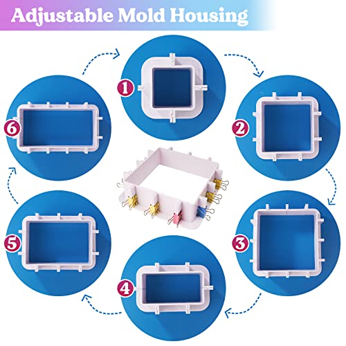 LET'S RESIN Adjustable Mold Housing for Silicone Molds Making, Silicone Mold for Resin Mold Making Silicone Rubber, Plastic Housing Frame for DIY LET'S RESIN