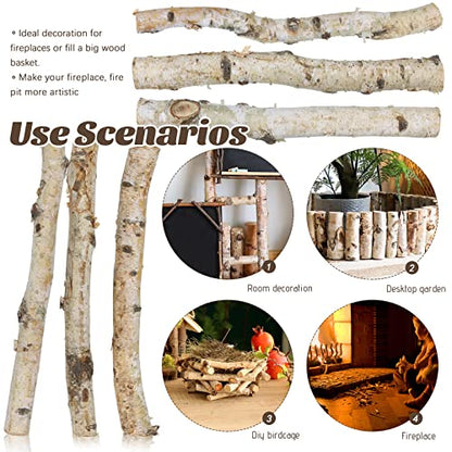 Uplama 6Pack Small Birch Logs for Fireplace Unfinished Wood Crafts DIY Home Decorative Burning,Fireplace Log Set (0.78''-1.18'' Dia. x 12" Long) - WoodArtSupply