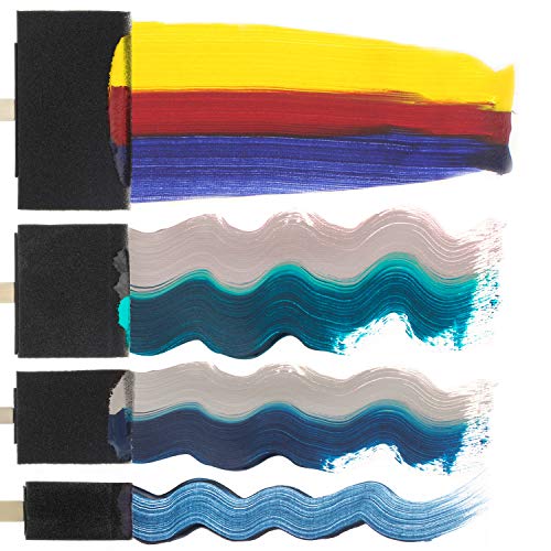 U.S. Art Supply Variety Pack Foam Sponge Wood Handle Paint Brush Set (Value Pack of 20 Brushes) - Lightweight, Durable and Great for Acrylics, U.S. Art Supply