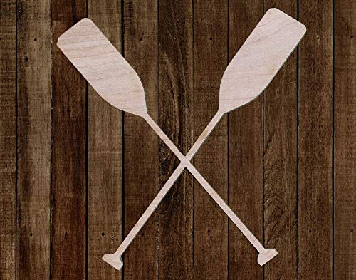 6" Set of 2 Boat OARS Unfinished Wood Cutout DIY Crafts Door Hanger Wreath Lake House Sign