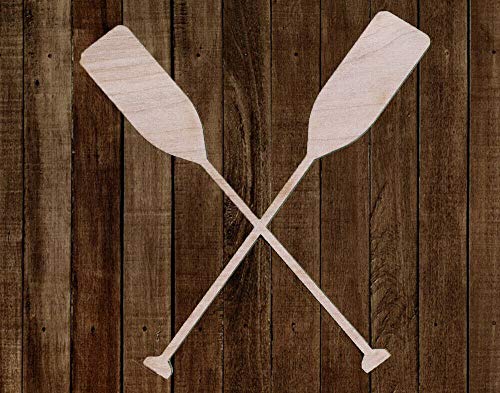 18" Boat OARS Unfinished Wood Cutout DIY Crafts Door Hanger Wreath Lake House Sign - WoodArtSupply