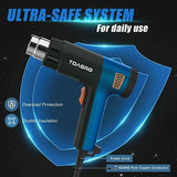 TDAGRO Heat Gun for crafting 1800W, 122℉~1202℉ Variable Temperature Control with 2-Temp Settings 4 Nozzles, 1.5s Fast Heating Blue Heat Gun for TDAGRO