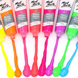 Mont Marte Fluoro Acrylic Paint Set, 8 x 1.02oz (36ml) Tubes, 8 Colors, Suitable for Most Surfaces Including Canvas, Card, Paper and Wood MONT MARTE