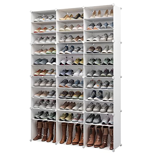 MAGINELS Shoe Rack Organizer 72 Pairs Shoe Cabinet Storage,Shoes Shelves for Living Room Bedroom Hallway, White