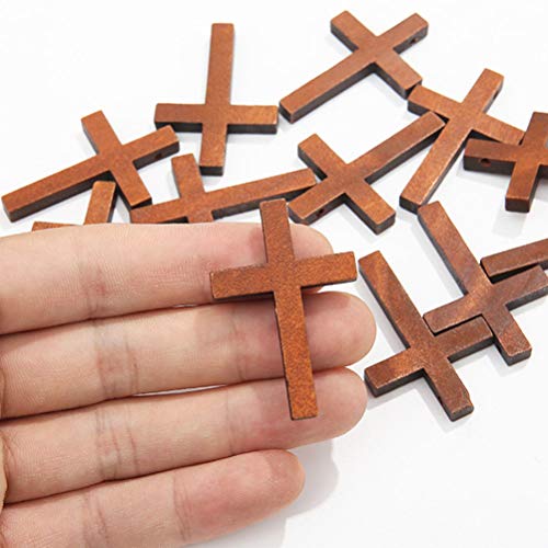 PartyKindom 20PCS Cross Rearview Mirror Hanging Accessories Bling Accessories for car Charm braclets Keychain car Rearview Unfinished Wood Cutout PartyKindom