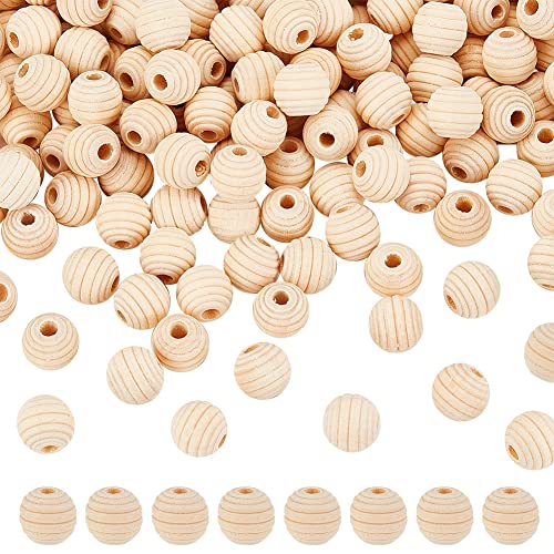 OLYCRAFT 200PCS Threaded Wooden Beads 12mm Beehive Beads Undyed Round Wood Honeycomb Beads Unfinished Threaded Wooden Beehive Spacer Beads Round - WoodArtSupply