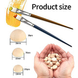 200 Pcs Half Wooden Beads, Unfinished Natural Split Wood Balls, 12mm/15mm/20mm Small Half Round Decorative Wooden Craft Beads Balls for Paint DIY Bnnrjia