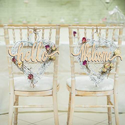 Hello Welcome Wood Sign Cutout Wooden Letter Sign DIY Block Words Decorative Signs for Wreath Home Door Wall Art Decoration Creaides