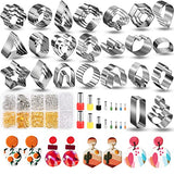Polymer Clay Cutters for Earrings Making, 705 PCS Set with 49 Shapes Stainless Steel Cutter Tools, 640 Jewelry Accessories, 16 Circle Shape Earring Cruzix