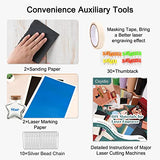 Csyidio 300 PCS Laser Engraving Material, 40 Kinds of Laser Engraver Accessories with Instructions, Laser Engraving Supplies Including Acrylic, Csyidio
