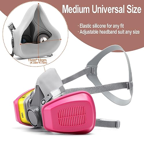 RANKSING Reusable Respirator Gas Mask with 60923 Filters to Protection Against Dust, Fumes, Asbestos, Chemicals and Particles while Painting, RANKSING