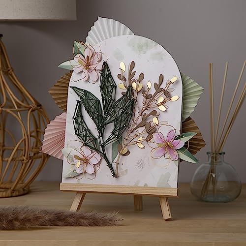 Craft Crush DIY String Art Craft Kit - Floral Interior Design DIY Activity for Teens & Adults - Complete String Art Kit with Embroidery Thread, Foam Craft Crush