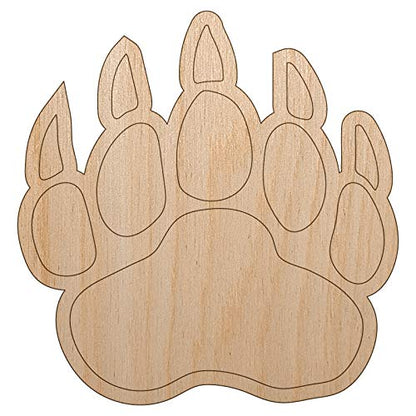 Grizzly Bear Claw Paw Unfinished Wood Shape Piece Cutout for DIY Craft Projects - 1/4 Inch Thick - 6.25 Inch Size - WoodArtSupply