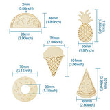 Elecrelive 25pcs Natural Unfinished Wooden Cutouts Ornaments Watermelon Ice Cream Pizza Pineapple Doughnut Blank Wood Slice Pieces for DIY Art Crafts EEE ELECRELIVE