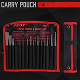 16-Piece Precision Punch & Chisel Set - Taper Punch, Pin Punch, Center Punch, Cold Chisels & Gauge for Versatile Applications SEDY