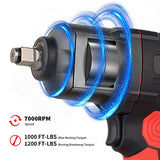 DOTOOL Air Impact Wrench 1/2 inch, Twin Hammer with 1200FT-LB Max Loosening Torque, Heavy Duty Pneumatic Impact Gun for Auto Repair, Changing Tires, DOTOOL