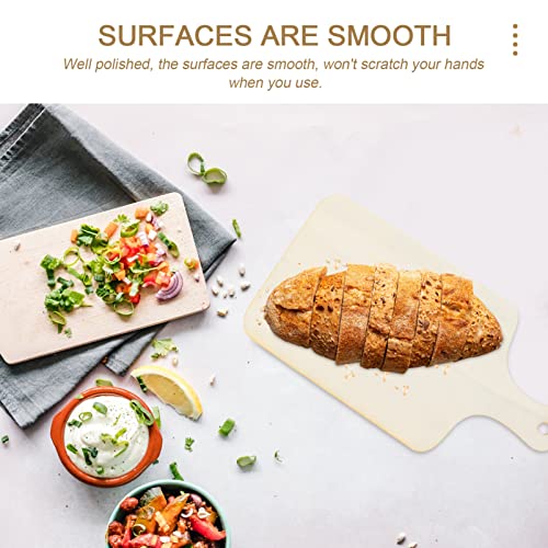EXCEART Kitchen Cutting Board Unfinished Wood: 2pcs Chopping Board with Handle Cheese Fruit Pizza Serving Tray Board for Vegetables Cake Dessert EXCEART