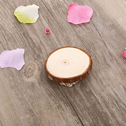 SUPVOX 5pcs Unfinished Rustic Wood Slices Small Wood Slices Wood Discs for Centerpieces Unfinished Wood Kit Circles Crafts Wooden Round Crackers Bulk SUPVOX
