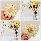 EXCEART 50 Pieces Unfinished Dragonfly Cutouts Blank, Painting Blank Wood Butterfly, Sunflower, Flower, Dragonfly, Mushroom Shaped Slices Cutouts EXCEART