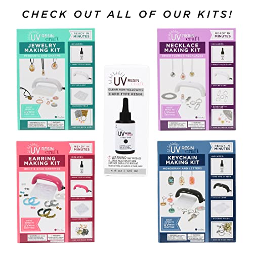 Blue Moon Beads UV Resin Dried Flower Necklace Jewelry-Making Kit, Starter Kit with Light Blue Moon Beads