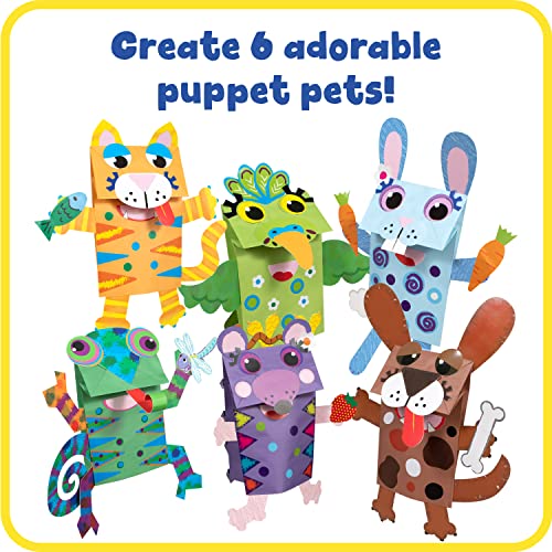 READY 2 LEARN Paper Bag Puppet Pets - 238 Pieces - 6 Animals - Puppet Making Kit for Kids Ages 3-5 - Inspire Creativity, Storytelling and Role Play READY 2 LEARN
