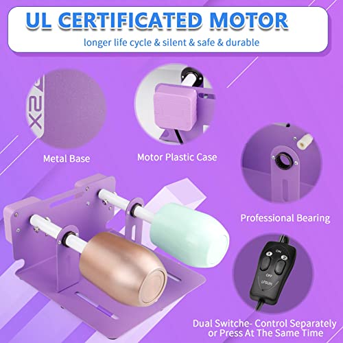 LFSUM Cup Turner for Crafts Tumbler,Tumbler Cup Spinner,Glitter Powder,Epoxy Resin kit for Tumblers for Beginners with Epoxy and Heat Gun (2X-Violet) - WoodArtSupply