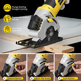Mini Circular Saw, ENVENTOR 4.8A Electric Circular Saw Corded with Laser Guide, 4000RPM, 3 Saw Blades 3-3/8" Max Cutting Depth 1-1/16", Compact Hand Enventor