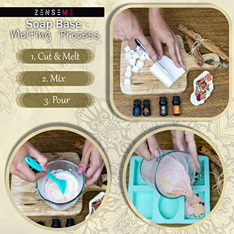 ZenseMe 5.5 LB - Goats Milk Soap Base | Melt and Pour supplies kit for soap making, SLS/SLES & PEG free | Best Natural Organic Vegetable Ingredients ZenseMe