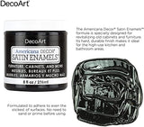 DecoArt Americana Decor Satin Enamels - 2 Pack 8 Oz Classic Black Acrylic Paint Set for Wall Decor, Kitchen Decor, Home Decor Wall Art - DIY Projects DecoArt