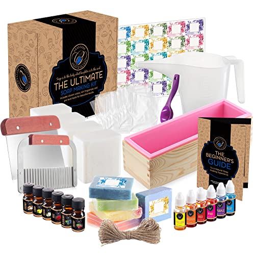 CraftZee Soap Making Kit - Soap Making Supplies - DIY Kits for Adults and Kids with Shea Butter Soap Base, Fragrance Oils, Silicone Loaf Molds,