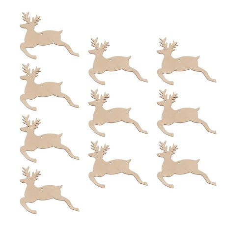 MAGICLULU 10pcs Christmas Shapes Wood Elk Slices Christmas Wood Ornaments Unfinished Wood Ornaments Wood Slices Blank Farmhouse Stockings Christmas MAGICLULU
