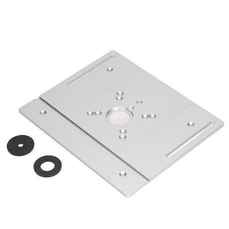 Acogedor Router Lift Kit, Metal Router Lift System with Router Table Insert Plate, 4 Jaw Clamping, Router Lift Base Accessories (Silver) Acogedor