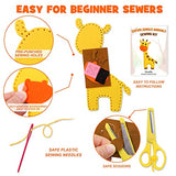 Safari Jungle Animals Sewing Kit Zoo Felt Animal DIY Crafts for Girls and Boys Educational Nursery Sewing for Kids Art Craft Kits for Beginners Set CiyvoLyeen
