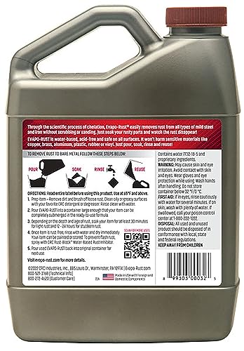 CRC Evapo-Rust, Heavy-Duty Rust Remover, Reusable, Acid-Free, Non-Corrosive, Water-based, 32 oz, Removes Rust to Bare Metal Evapo-Rust