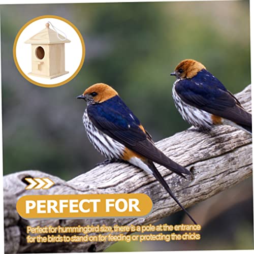 SUPVOX Bird Nest Wooden Bird Houses Bird Houses for Outside Unfinished Wood Birdhouse Hanging Birdhouse Hanging Bird House Bird Feeder Hanging Pet SUPVOX