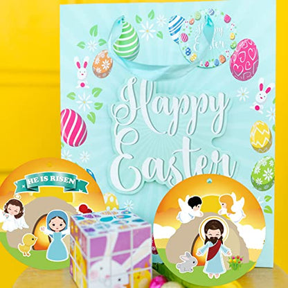 Make an Easter He Lives Sticker Scenes Easter Stickers Craft Kit for Kids Jesus Resurrection Hanging Ornaments Classroom Activity 24Pcs - WoodArtSupply