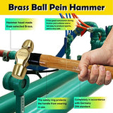 WEDO Brass Ball Peen Hammer with Woodeng Handle,Ball Pein Hammer, 1-1/2lb, 325mm, 13" WEDO