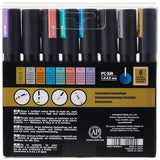 Posca PC-5M Water Based Permanent Marker Paint Pens, Set of 8 (Metallic Colors) Posca
