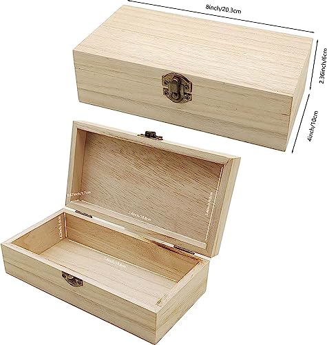 OMUFBTO 2Pcs unfinished wooden box, small wooden gift boxes with lids,paintable little wooden box, Jewelry Boxes wooden and Wooden Gift Box for Home - WoodArtSupply