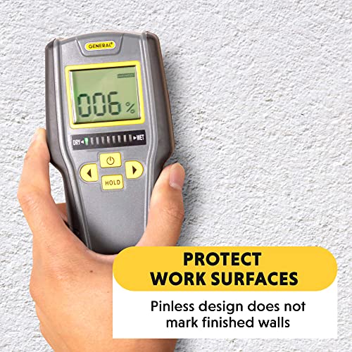 General Tools Digital Moisture Meter MMD7NP - Humidity Sensor- Pinless and Non-Invasive - WoodArtSupply