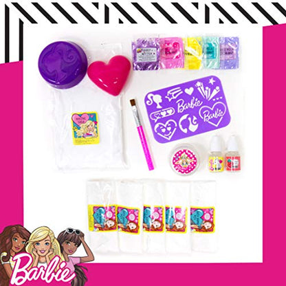 Barbie Make Your Own Bath Bomb Kit by Horizon Group USA, DIY Four Custom Colorful & Sweet-Smelling Bath Bombs, Includes Stencil, Glitter, Molds, - WoodArtSupply