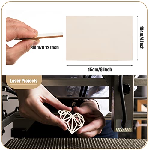 120 Pcs Rectangle Unfinished Wood Pieces 4 x 6 Inch Blank Basswood Sheet Craft Wood Sheets Board Unfinished Wood Rectangles for Crafts Wooden Cutouts AWIZOM